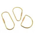 Brass keychain multi-shape metal key rings EDC pocket tool car key organizer 3pcs - L