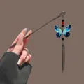 New Chinese Vintage Blue Butterfly Tassel Hairpin Resin Hair Stick Accessory For Women - 1# Colorful Butterfly Hair Stick