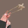Gold starfish U-shaped hairpin elegant metal hair fork bridal bun maker hair accessory - Gold Starfish Style