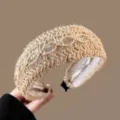 Handmade jute woven headband bohemian wide straw hair hoop for women holiday casual style - Lantern Woven Style