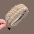 Serre-tête large tissé style bohème pour femme, bandeau en paille pour un usage quotidien. - Serre-tête Vague Tressé