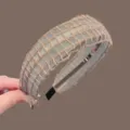 Serre-tête large tissé en toile de jute bohème accessoire de cheveux quotidien femme - Style Petite Grille Creuse