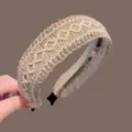Bandeau Large Tissé en Paille Boho Vacances d'Été Accessoire de Cheveux Quotidien - Style Tissé Carré