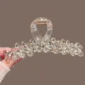 Pince à cheveux en cristal pour cheveux épais, pince requin transparente strass femme. - Grande Pince Requin Cristal Transparent 13CM