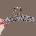 Grande pince à cheveux en cristal pour cheveux épais, pince griffes strass pour coiffure élégante. - Grande Pince Requin Cristal Multicolore 13CM