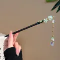 Κινεζική ξύλινη φουρκέτα ρετρό Hanfu φούντα κομψά vintage αξεσουάρ μαλλιών γυναικεία - Στυλ Φούντα Κλάδος Δαμασκηνιάς Πράσινο Δαχτυλίδι Νεφρίτη
