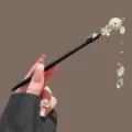 Elegant Chinese style hair stick with floral pendant green bead tassel vintage hairpin for women - Celadon Ring Plum Blossom Branch Tassel Wooden Hairpin