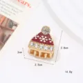 Christmas hat hair claw clip alloy rhinestone sparkling holiday hair accessory small size - Christmas Hat
