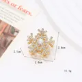 Gold snowflake hair claw clip with pearls and rhinestones, small size metal hair accessory. - Snowflake