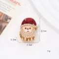 Christmas Santa Claus hair claw clip with pearls and red enamel alloy shark clip for women. - Santa Claus Pearl