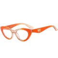 Gafas de lectura ojo de gato para mujer, montura degradada naranja con purpurina y lazo. - C2 Montura Naranja Claro / +1.00 Dioptría