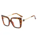 Fashion large square frame reading glasses for men and women retro tortoiseshell optical frames. - C5 Leopard Frame