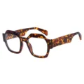Polygonal Tortoise Shell Eyeglasses Vintage Unisex Fashion Flat Optical Glasses Frame - +100 / C3 Tortoiseshell Frame