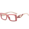 Gafas de lectura cuadradas de moda para hombres y mujeres con patillas coloridas. - C6 Montura Rosa