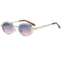 Vintage round metal sunglasses with gradient lenses for men and women stylish eyewear - Silver Frame Gradient Grey Pink Lens