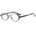 Classic metal small frame oval unisex sunglasses fashion retro black eyeglasses street style - Black Frame Clear Lens