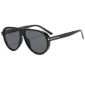 Gafas de sol aviador negras para hombres y mujeres, elegantes gafas de moda M6330. - Montura Negra Lentes Grises