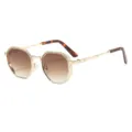 Elegante goldene Metallrahmen Sonnenbrille mit braunen Farbverlaufsgläsern für Damen. - C4 Goldener Rahmen Verlauf Tee Linse
