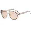 Gafas de sol de aviador de moda con montura gris transparente y lentes de color marrón claro. - C2 Montura Gris Degradado Lentes Champaña