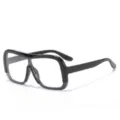 Fashion oversized clear glasses frame for women, trendy contrast color optical eyewear style. - C8 Black Frame Clear Lens