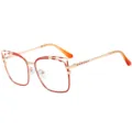 Elegantes gafas de lectura ojo de gato de metal dorado para mujer con motivo rojo. - C2 Montura Roja / +1.00 Dioptría