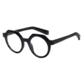 Lunettes de lecture rondes élégantes avec monture géométrique noire pour hommes et femmes. - +100 / C1 Monture Noire