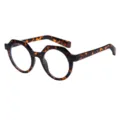 Lunettes de lecture rondes géométriques écaille élégantes, monture rétro unique. - +100 / C3 Monture Écaille