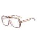Women fashion oversized clear glasses optical frame trendy casual eyewear style design. - C14 Tea Frame Clear Lens