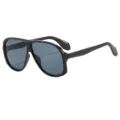 Oversized retro sunglasses black thick frame fashion sun glasses for men and women stylish - Black Frame Gray Lens