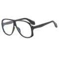 Oversized vintage fashion glasses with bold thick black frames for men and women daily wear. - C8 Black Frame Clear Lens