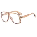 Retro oversized clear lens glasses for women and men, vintage translucent brown frames. - C12 Champagne Frame Clear Lens