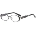 Retro Oval Metal Glasses Black Fashion Small Frame Eyewear Streetwear Daily Style - C7 Black Frame Clear Lens