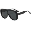 Chique oversized zwarte aviator zonnebril voor dames, retro mode zonnebril oogwaren. - C1 Zwart Montuur Grijze Lenzen