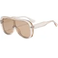 Grote transparante zonnebril voor dames mode vintage piloot stijl trendy mode accessoires - C2 Champagne Frame Champagne Lens