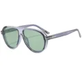 Gafas de sol aviador grises de moda lentes verdes bisagra de metal T unisex - C7 Montura Azul Transparente Lentes Verdes