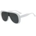 Grote dikke witte zonnebril voor dames, retro mode vintage stijl zonnebril items. - C3 Wit Frame Grijze Glazen