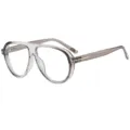 Gafas de sol de aviador oversize de moda con un llamativo detalle dorado en T y montura gris. - C10 Montura Gris Degradado Lentes Transparentes