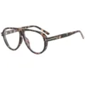 Gafas de sol de aviador con carey y elegante detalle de logo T en las patillas para moda. - C11 Montura Leopardo Lente Transparente