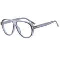 Elegantes gafas de sol tipo aviador para hombres y mujeres, montura gris transparente. - C14 Montura Azul Transparente Lentes Transparentes