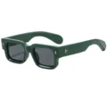 Lunettes de soleil carrées tendance pour hommes et femmes, monture verte avec flèches et étoiles. - C3 Monture Verte Lentille Grise
