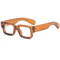 Lunettes de vue carrees epaisses ambre acetate retro vintage monture optique mode hommes femmes - C13 Monture Thé Verres Transparents