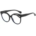 Gafas de luz azul ojo de gato negras de moda montura de gafas elegante de gran tamaño - C8 Montura Negra Lentes Transparentes