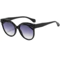 Gafas de sol negras tipo ojo de gato de moda con lentes degradadas, estilo femenino chic. - C1 Marco Negro Lente Degradada Gris