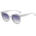 Gafas de sol de ojo de gato blancas de moda con lentes degradadas, estilo europeo elegante. - C3 Marco Blanco Lente Gris Degradado