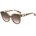 Nuevas Gafas de Sol Cat Eye de Mujer Montura Carey con Filtro de Luz Azul Elegantes - C4 Marco Carey Amarillo Lente Degradada Té