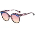 Gafas de sol cat eye de moda para mujer, lentes degradadas elegantes con detalles azules chic. - C5 Marco Púrpura Lente Degradada Púrpura-Amarillo