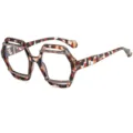 Fashionable irregular double shape tortoise shell optical glasses frame trendy eyewear - C13 Red Floral Frame Clear Lens