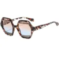 Oversized Geometric Tortoise Sunglasses Gradient Lens Fashion Eyewear Model 5270 - C6 Red Floral Frame Gradient Brown Blue Lens