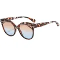 Gafas de sol de ojo de gato para mujer con montura carey y lentes degradadas elegantes. - C7 Marco Carey Rojo Lente Degradada Té-Azul