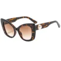 Dames Mode Cat Eye Zonnebril Schildpad Parel Tempel UV Bescherming Stijlvolle Bril - Luipaard Frame Verloop Thee Lens